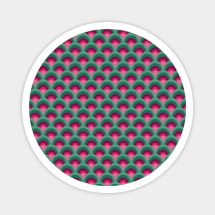 Pink and Green Scale Seamless Pattern 1970s Inspired Magnet